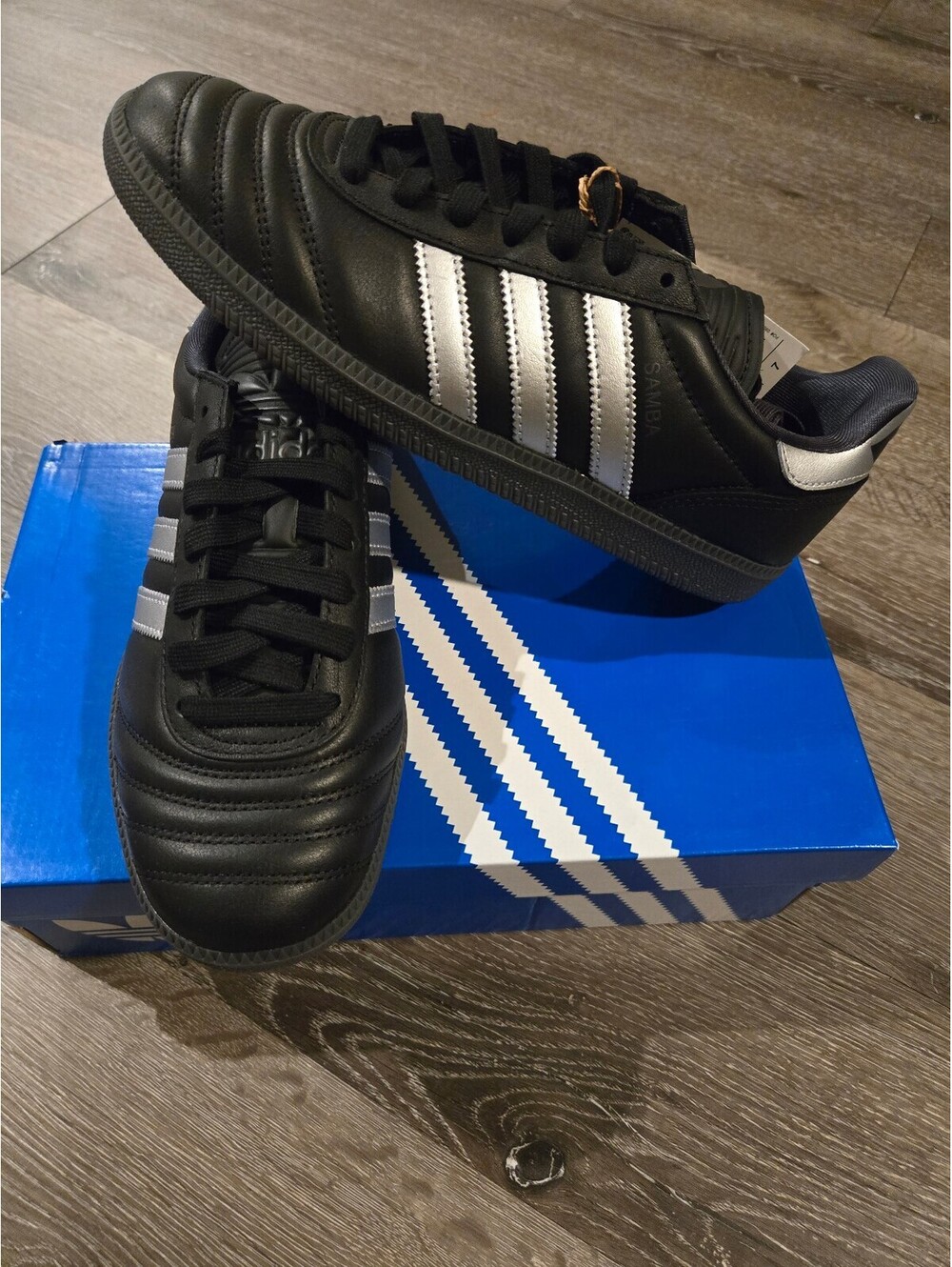 adidas Samba JP Black Silver Metallic Gum HQ9241 Men's 7.5 New Box